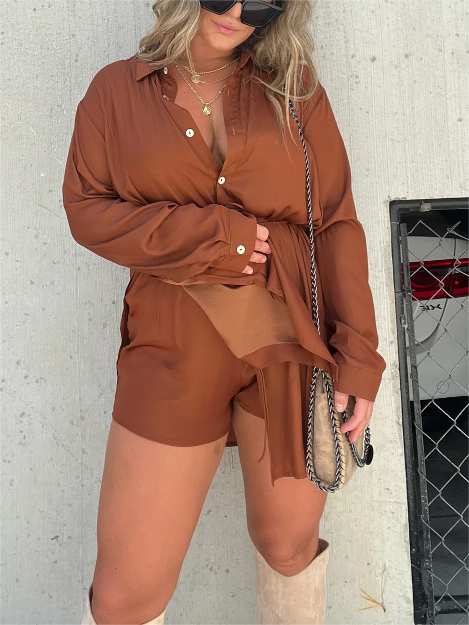 Satin Covered Nights 2-Piece Tunic Set (Buy 2 Free Shipping)