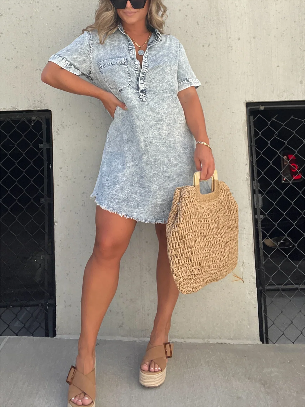 Women's Washed Shirt Dress (Buy 2 Free Shipping)