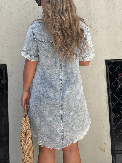 Women's Washed Shirt Dress (Buy 2 Free Shipping)