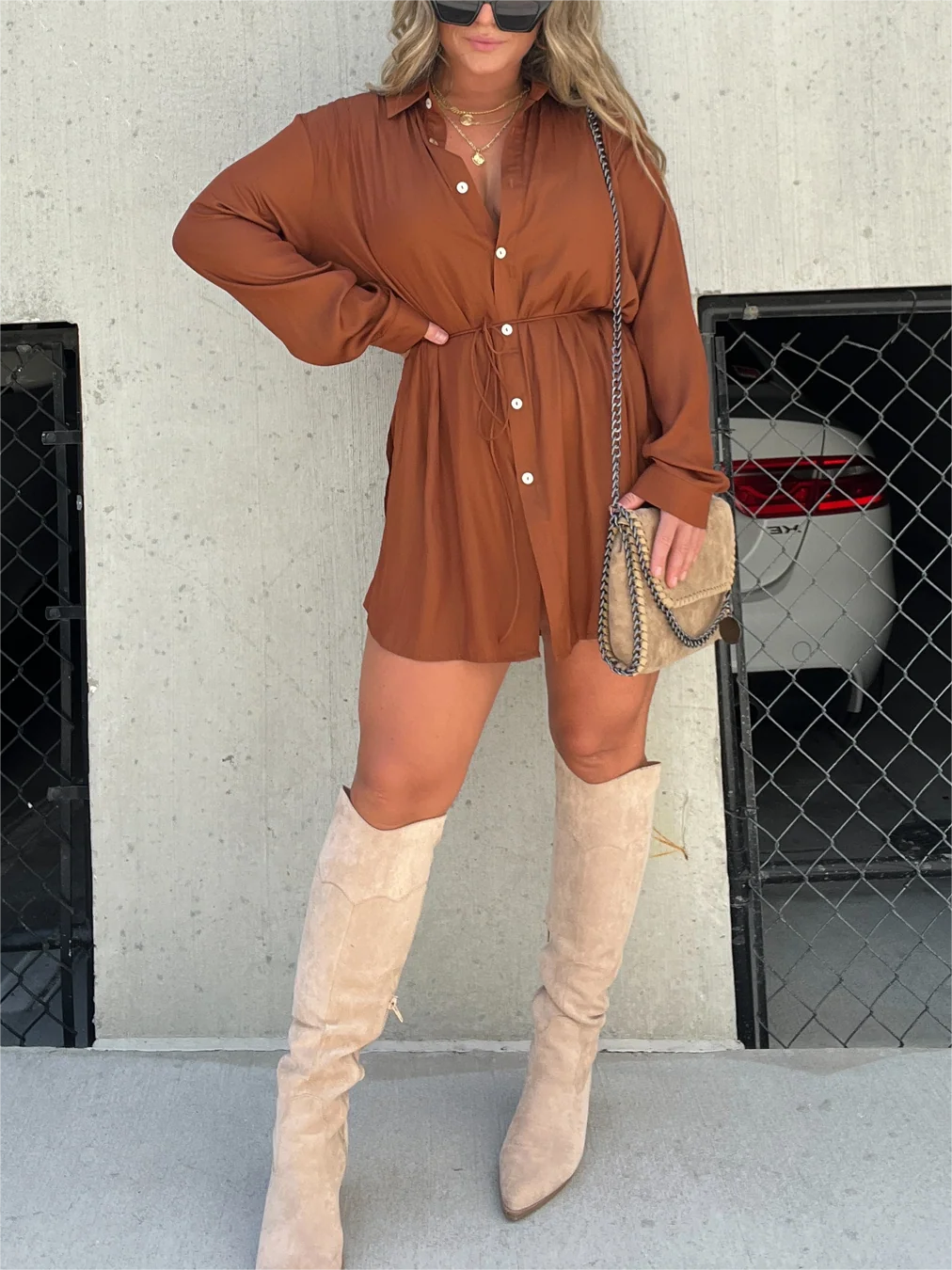 Satin Covered Nights 2-Piece Tunic Set (Buy 2 Free Shipping)