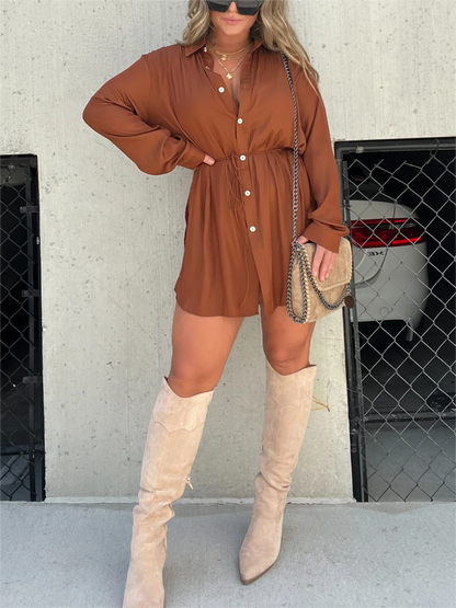 Satin Covered Nights 2-Piece Tunic Set (Buy 2 Free Shipping)