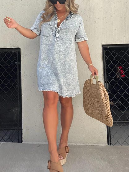 Women's Washed Shirt Dress (Buy 2 Free Shipping)