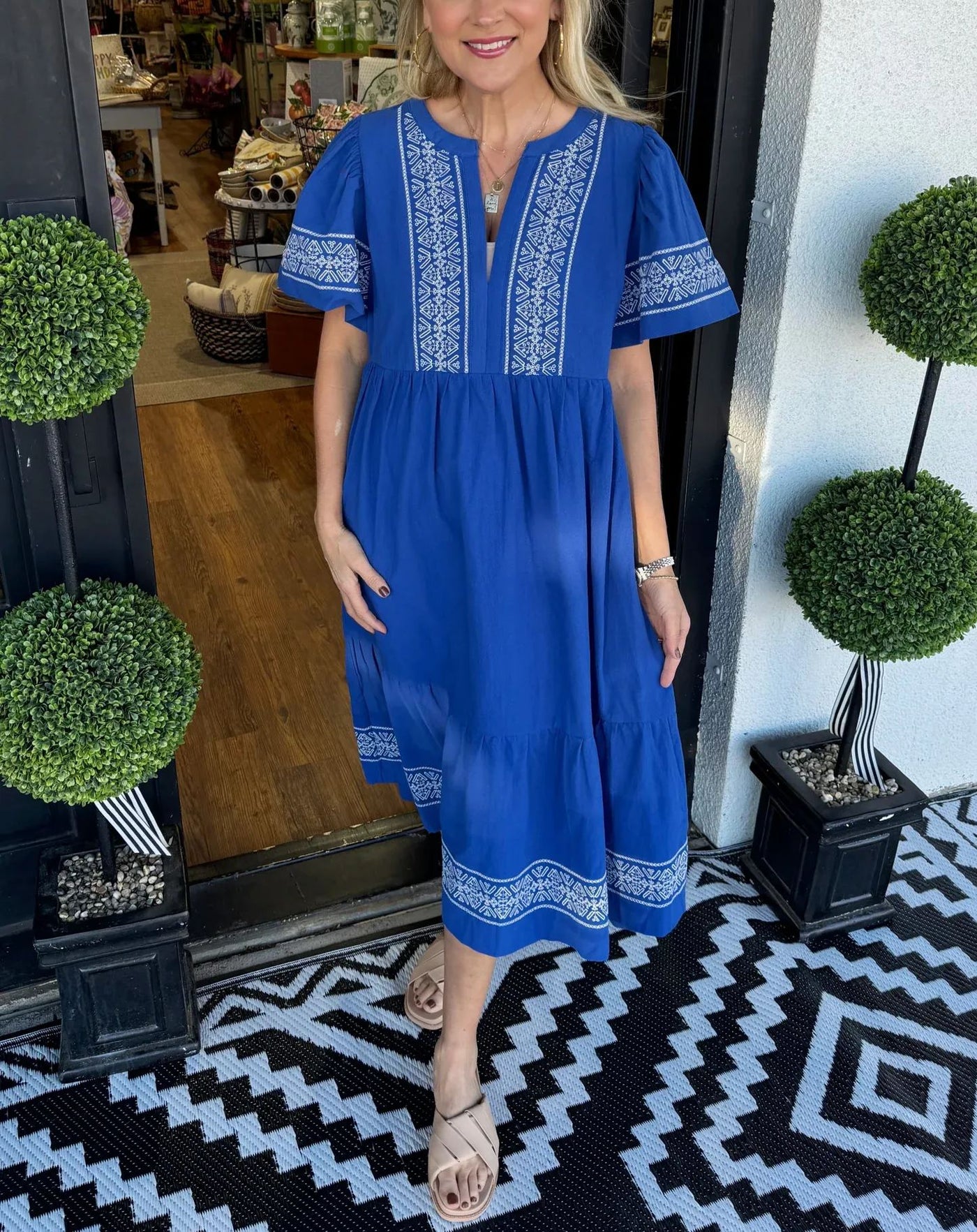 ✨2025 V-Neck layered Boho Maxi Dress With Pockets