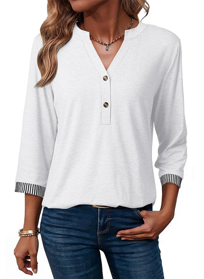 Women's 3/4 Sleeve Henley Top