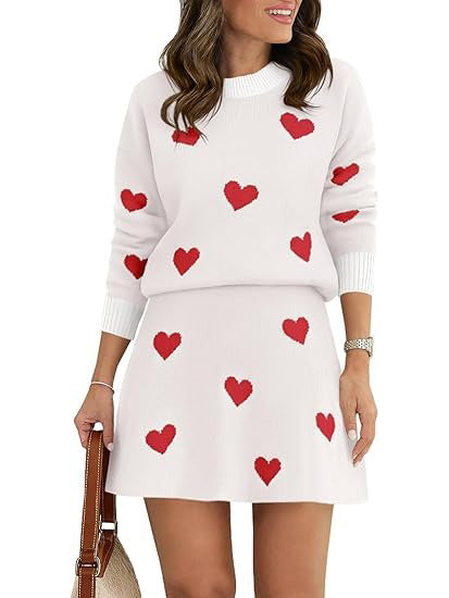 Women's Skirt 2 Piece Long Sleeve Crewneck Sweaters