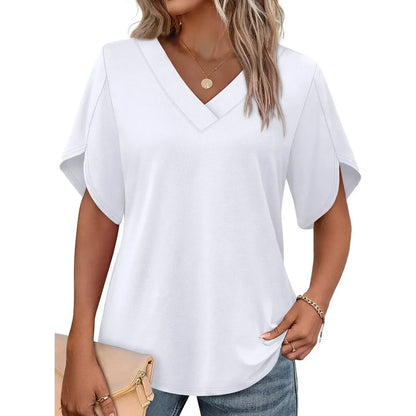 Limited time sale🔥Women's Summer Short Petal Sleeve Fashion V Neck Outfits Tops