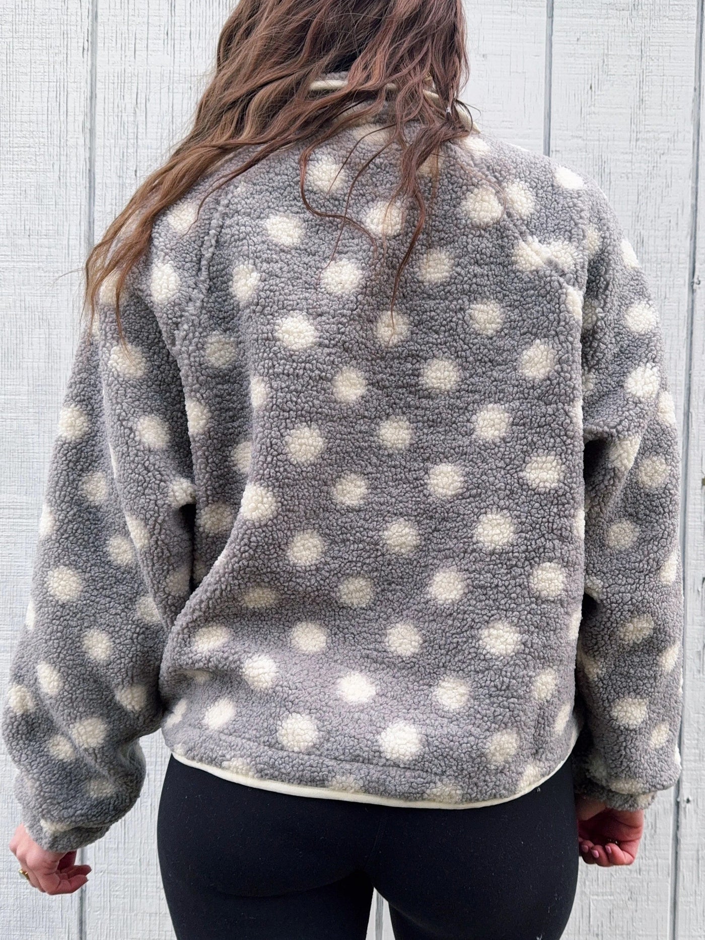 Women's Cozy Polka Dot Teddy Fleece Coat