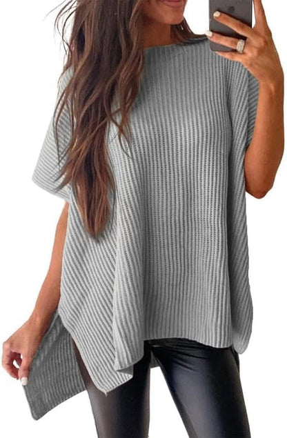 Limited time sale🔥Women's Lightweight Knit Batwing Short Sleeve Sweater