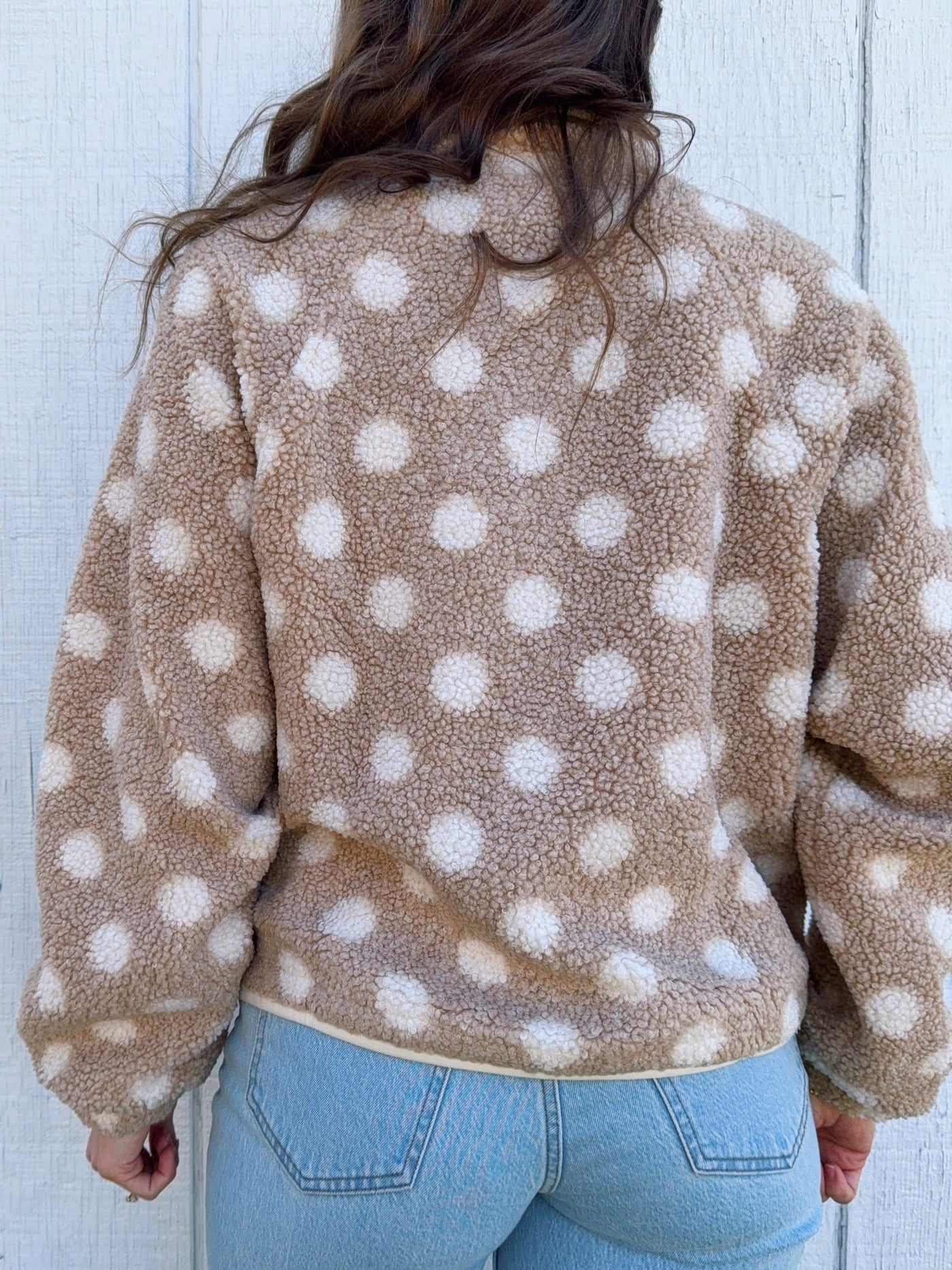 Women's Cozy Polka Dot Teddy Fleece Coat