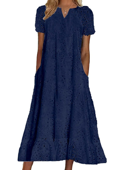 Limited time sale🔥Women's Elegant Cutout V-Neck Maxi Dress
