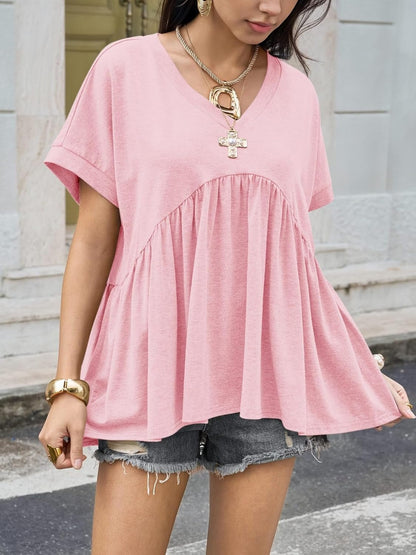⏰Hot Sale-Womens Summer Peplum Tops Oversized Babydoll