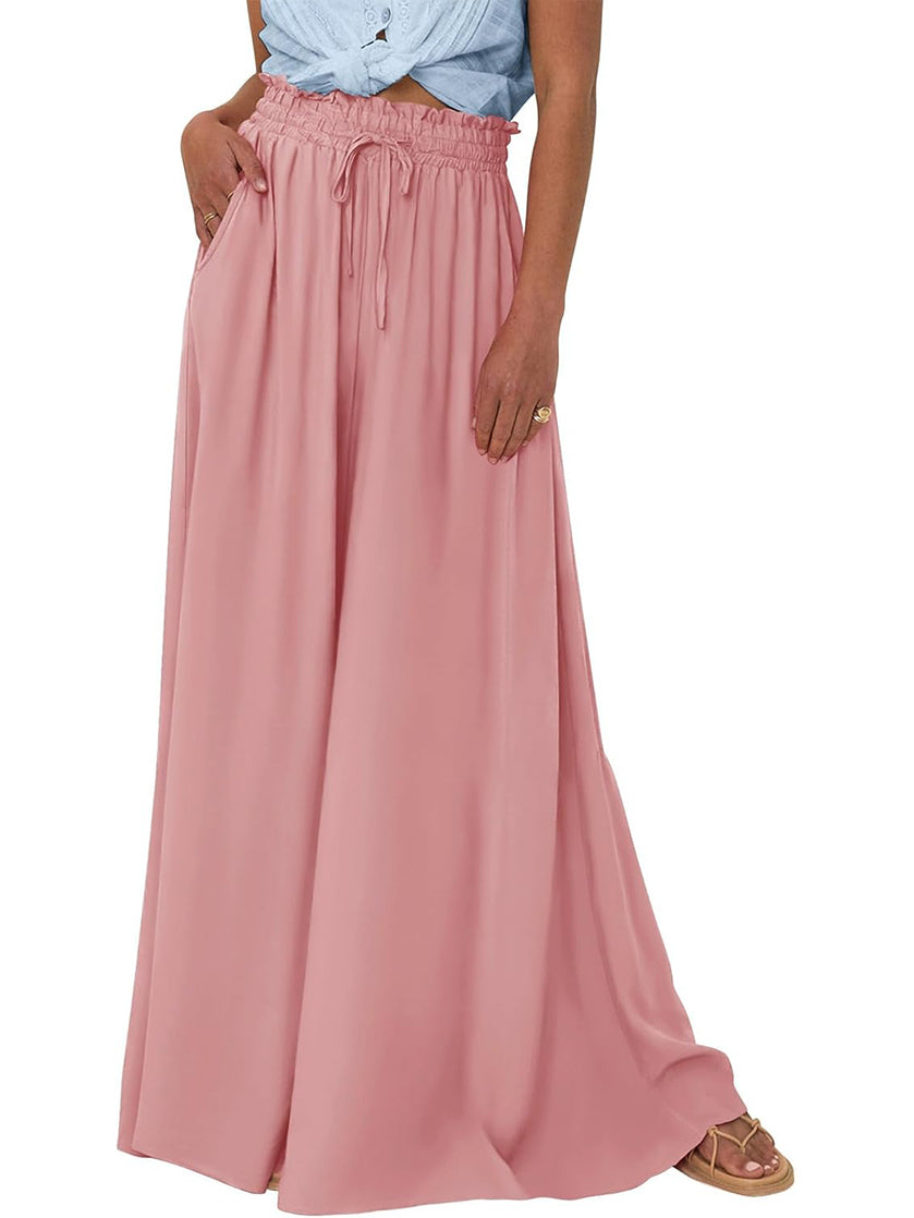 Women's Floral Print High Waist Wide Leg Pants