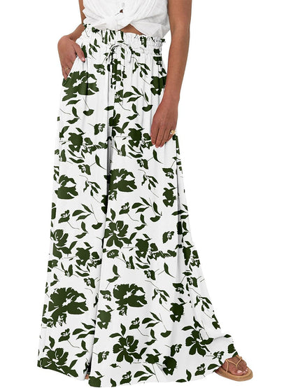 Women's Floral Print High Waist Wide Leg Pants