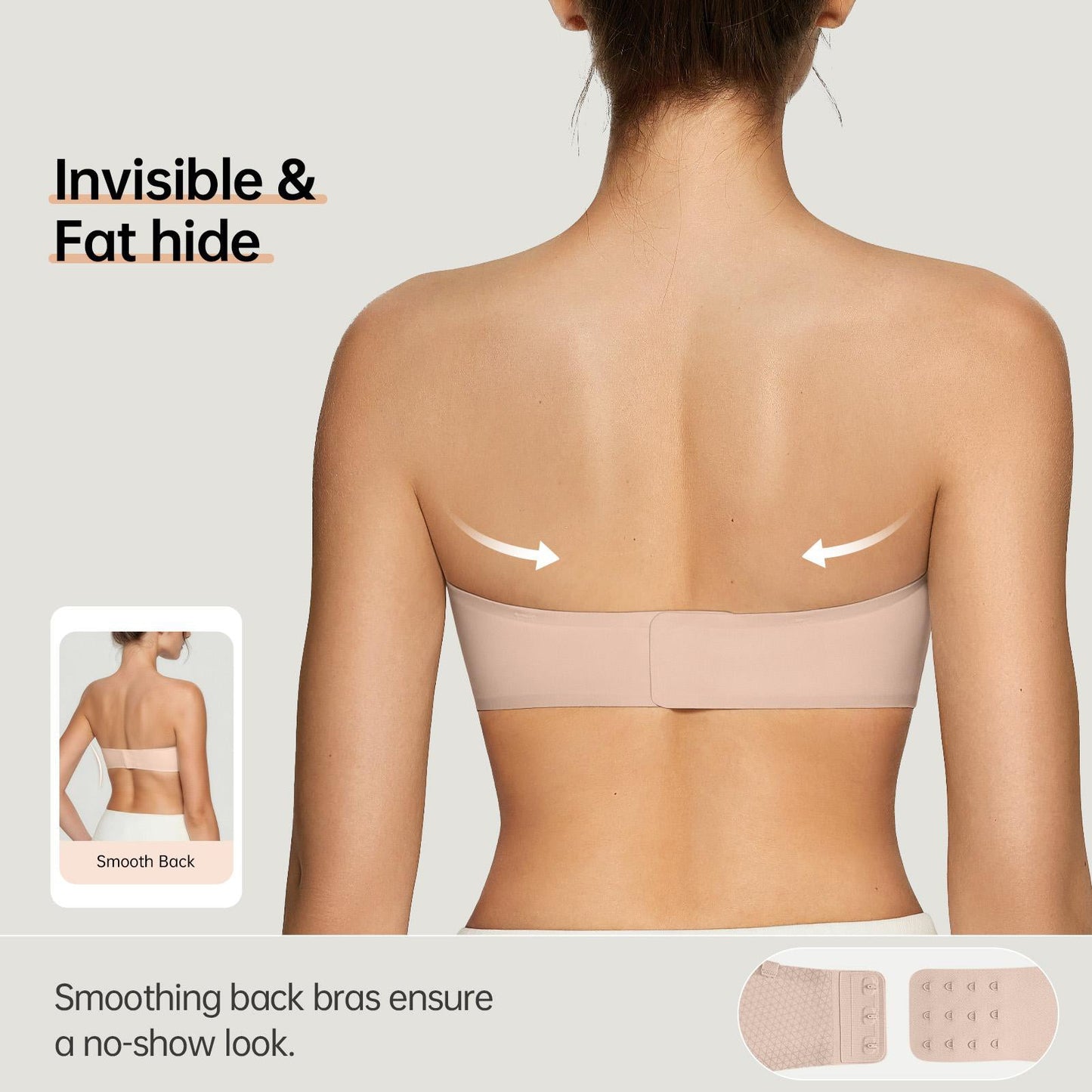 Women's Strapless Push Up Wireless Seamless Jelly Bandeau Bra