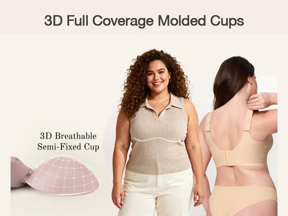 Women's Wireless Lace Back Seamless Comfort Bra