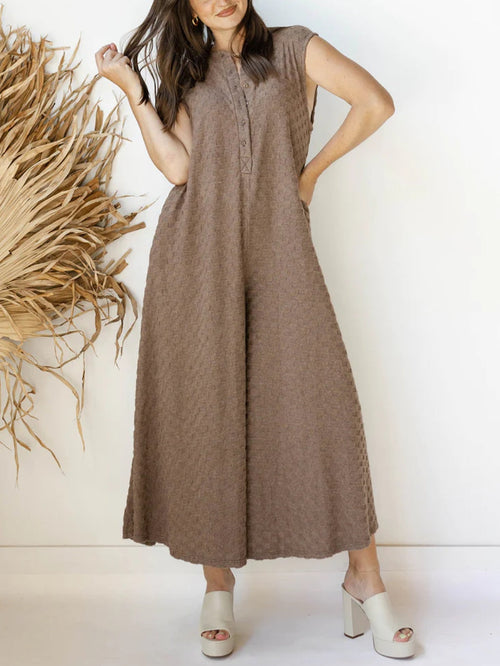 Women's Plaid Button Loose Jumpsuit (Buy 2 Free Shipping)