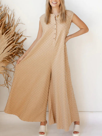 Women's Plaid Button Loose Jumpsuit (Buy 2 Free Shipping)