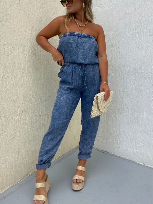 IN THE MOMENT DENIM JUMPSUIT