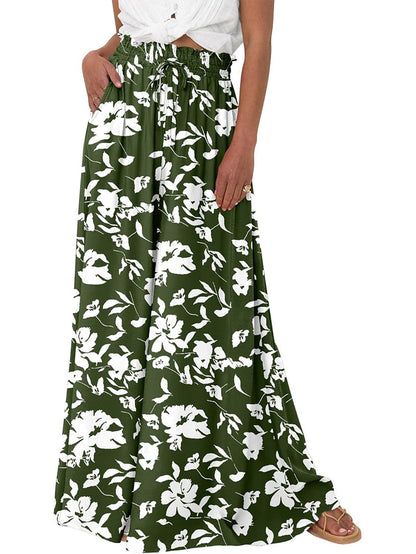 Women's Floral Print High Waist Wide Leg Pants
